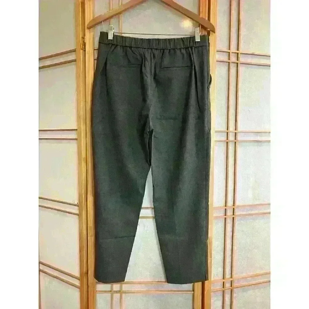 NWT Banana Republic Women's Pull-On Tapered Pants, Gray 8P, Pockets